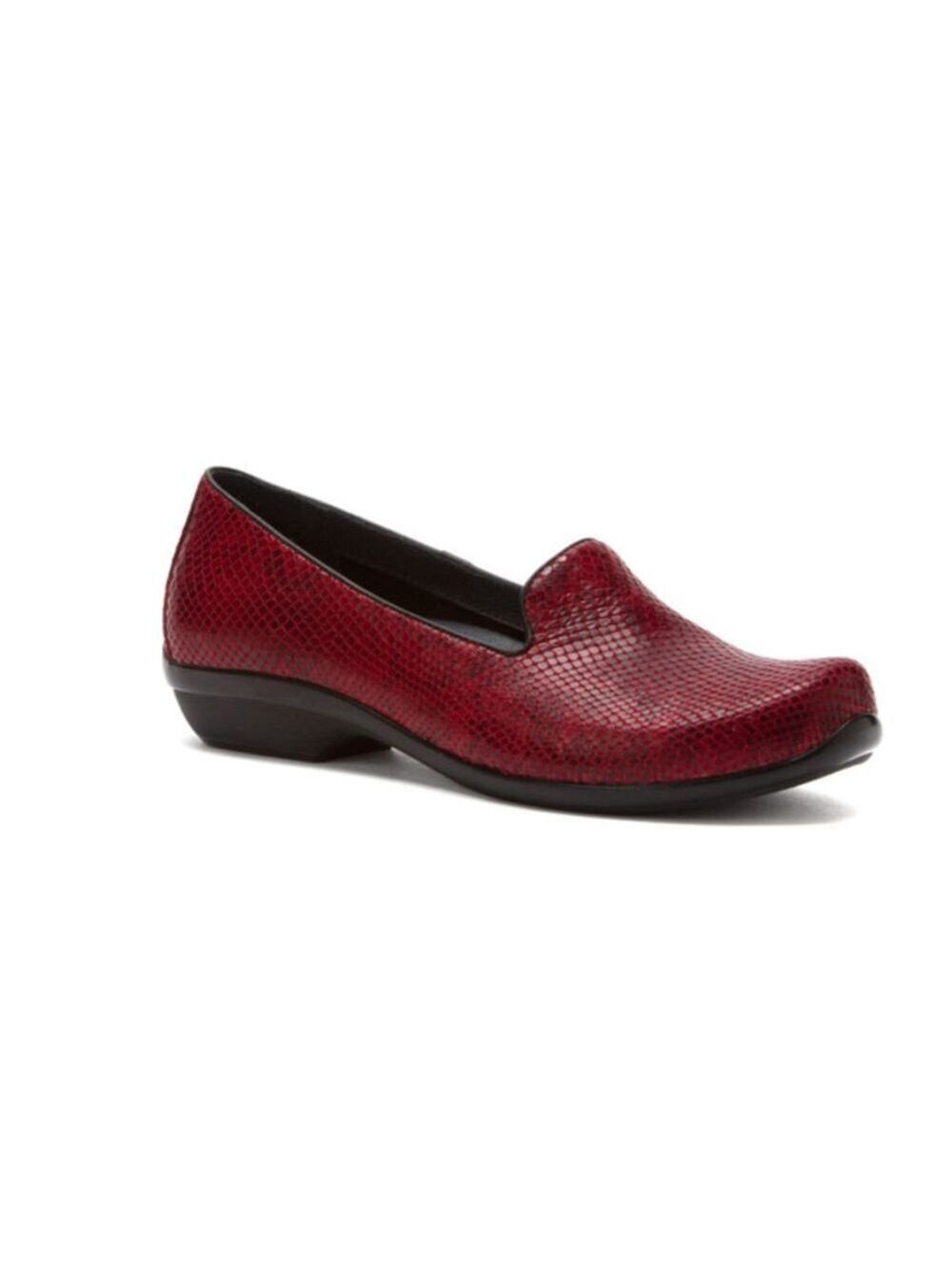 Dansko Olivia Wine Snake Embossed Leather Loafer Size EU 37, US 6.5-7